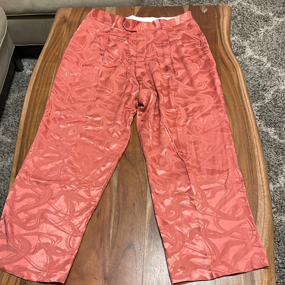 SALMON WIDE LEG DRESS PANT